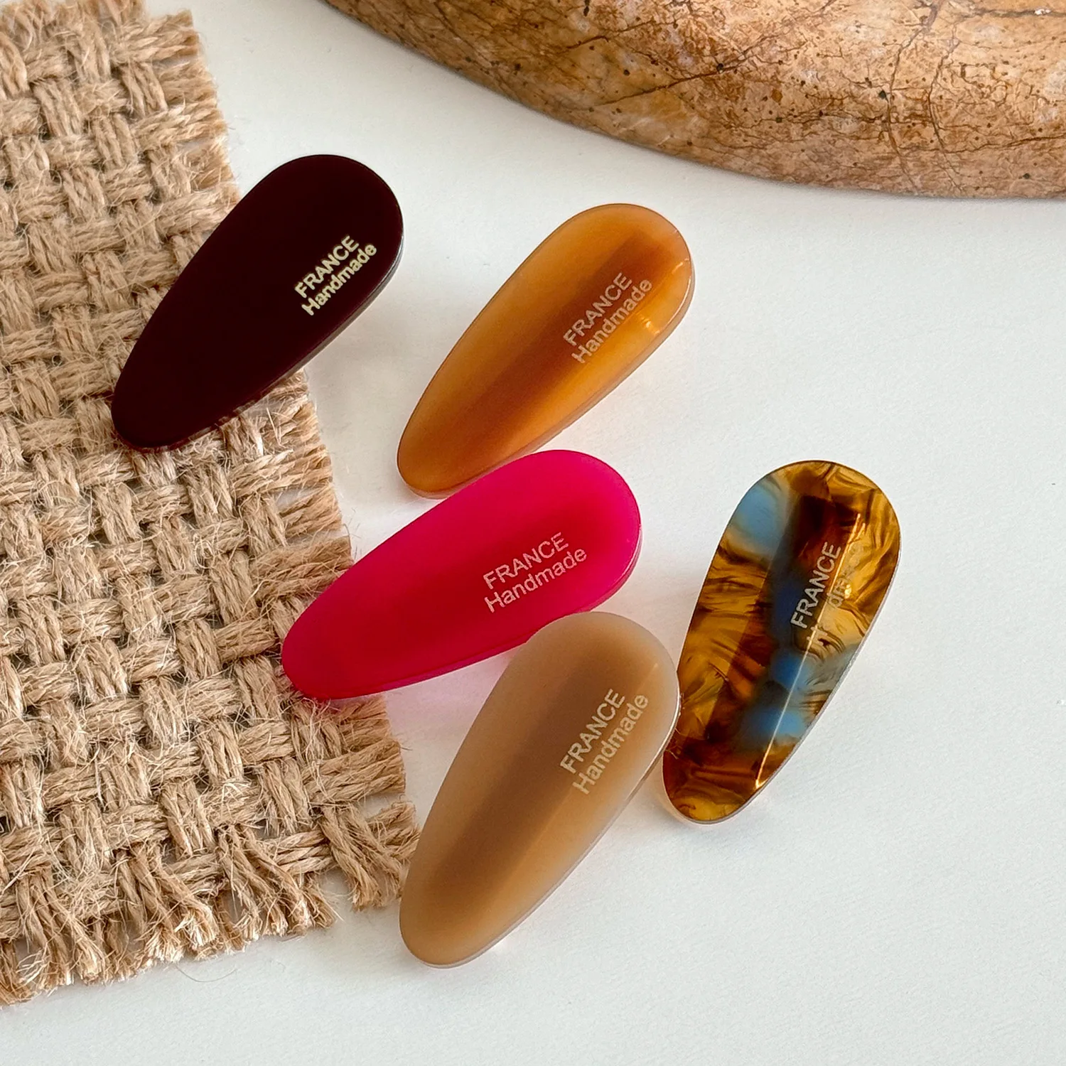 Premium Korean Acetate Hair Clips Gold Logo Elegant Barrettes for Bangs Fine Hair Flyaways Control Women Hair Accessories view 2