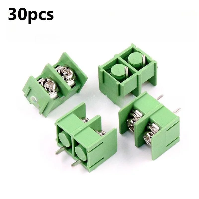 KF7.62 2P Terminal Block Connector 30Pcs Green Pluggable for DIY Electronics