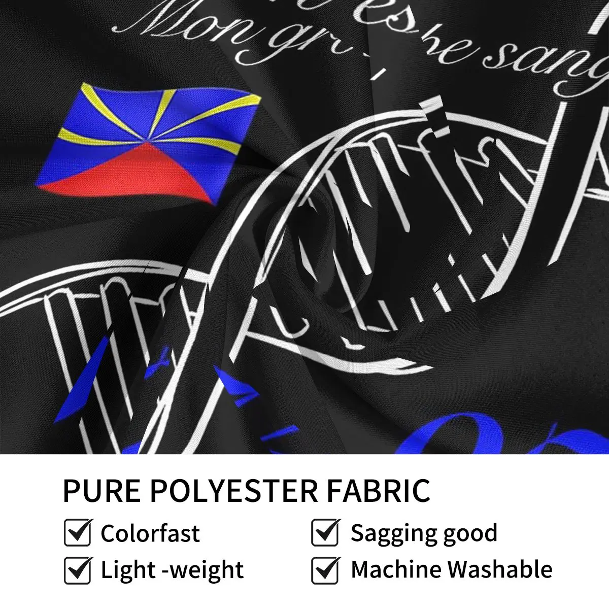 974 جزيرة ريونيون العلم نسيج الديكور الفن الجمالية المفروشات لغرفة المعيشة غرفة نوم المنزل قماش صوفي الجدار الشنق #4