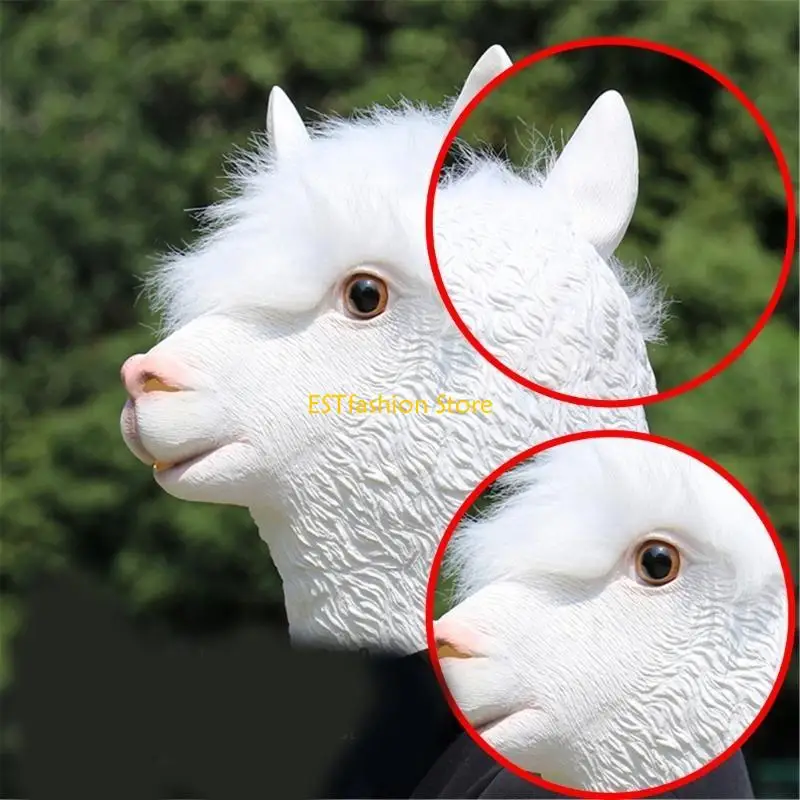Y5GC Halloween Sheep Cosplay Mask, Full Full Head Máscara Costume Halloween Cosplay Fantas