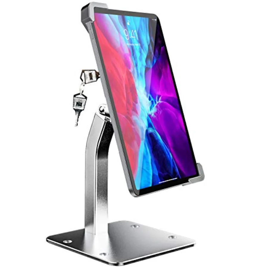 

Anti-Theft Desktop Tablet Kiosk Stand Holder Heavy Duty Countertop Tablet POS Display Mount with Security Lock and Key Compatib