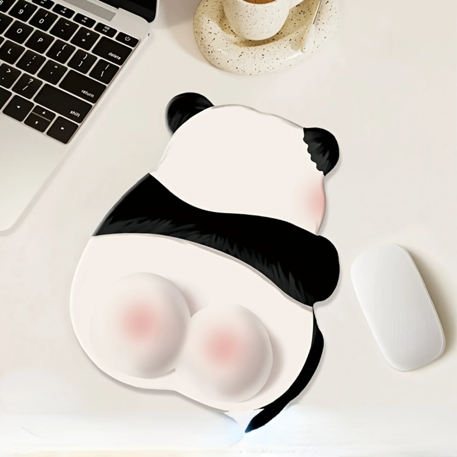 1pc Cute New Non-slip Computer Office Premium Sense Keyboard Hand Rest Powder Fart Panda Mouse Pad Hand Wrist Pad