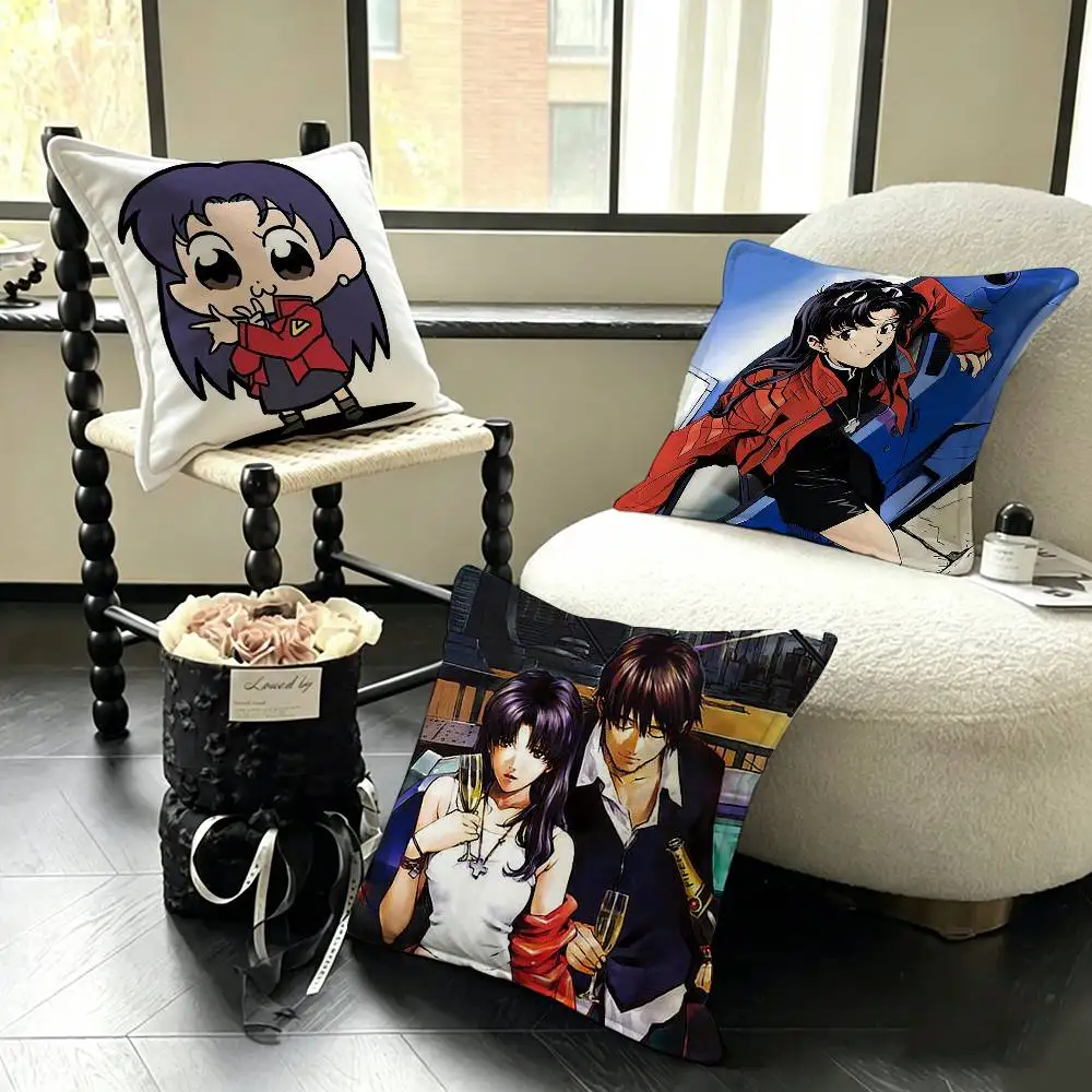 Katsuragi Manga Misato Kaji Various Sizes Square Pillow Case For Car Home Bedchamber Decor
