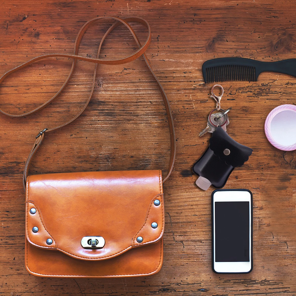 

Key Holder Bottle with Keychain Reusable Plastic Travel Bottles Keychain Holder for Convenient on-The-Go Lifestyle