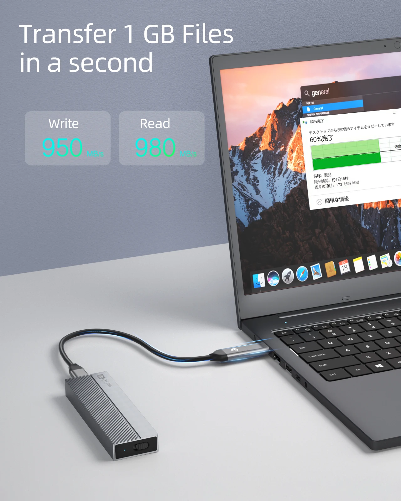 

SANZANG 10Gbps M.2 NVMe SSD Enclosure USB 3.2 Gen2 External Adapter for 2230/2242/2260/2280 PCIe M/B+M Key SSD, Up to 980MB/s Read, Tool-Free Installation Triple Heat Dissipation Portable Aluminum Case with 2-in-1 USB-C/A Cable Support 4TB