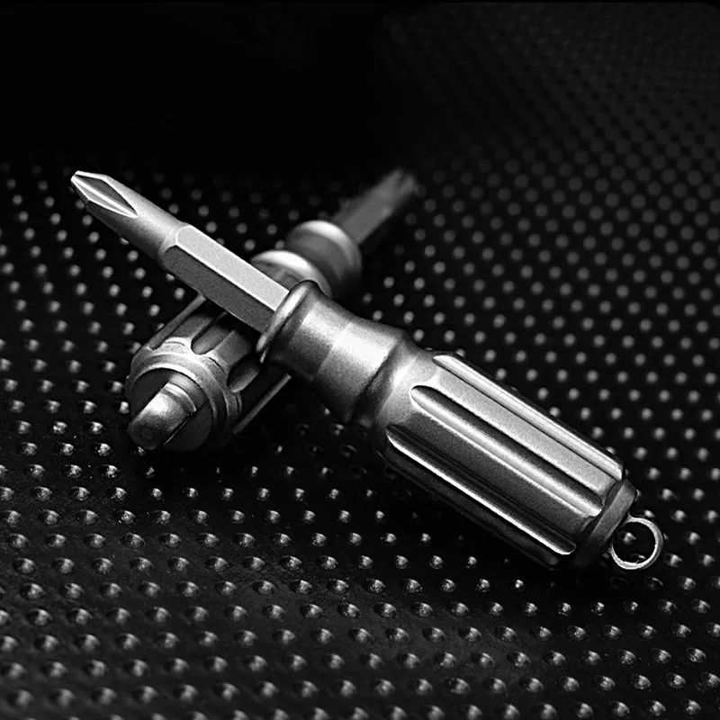 Mini titanium alloy screwdriver bit handle, palm screwdriver bit, portable EDC gadget