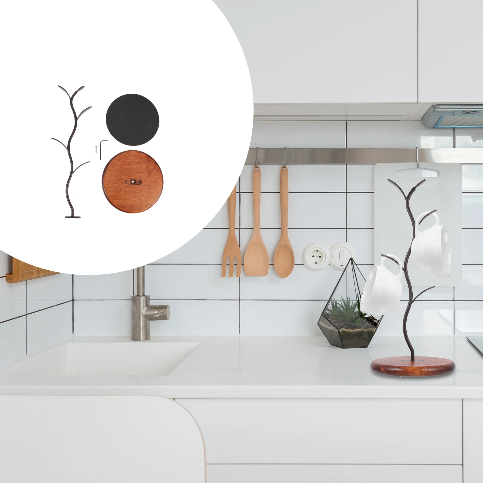 Kaffeetasse Halter Organizer Teetasse Rack Kleiderbügel Becher Display Holz Lagerung Baby