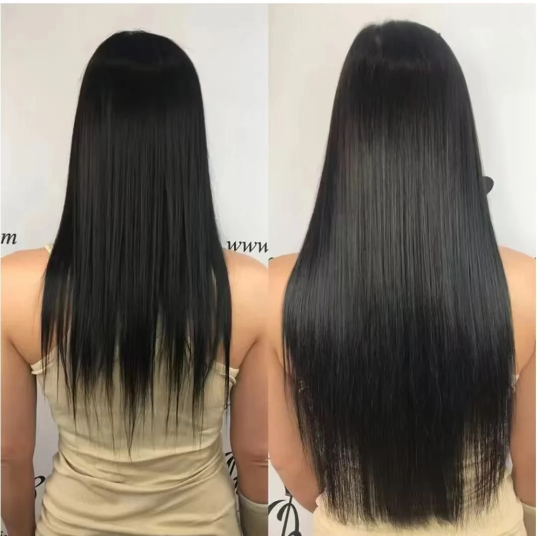 Peruvian Straight Clips in Human Hair Extensions Natural Black 8pcs/Set Full Head Remy Human Hair Clip in Hair Extensions