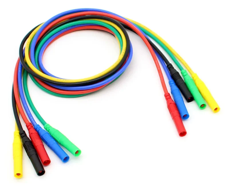 TL320 5pcs 5colors High Quality 13AWG flexible silicone test leads 4mm straight Plug on both ends