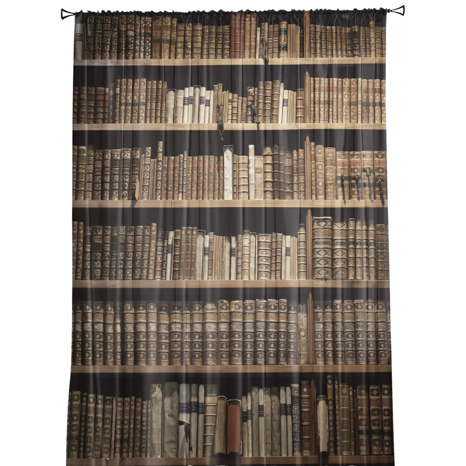 Ancient Library Book Sheer Curtains for Living Room Decoration Window Curtains for Kitchen Tulle Voile Organza Curtains