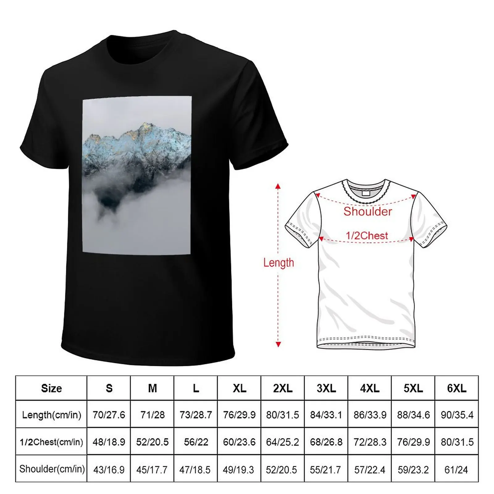 Teal Gold Misty Mountains T-Shirt g man t shirts for men T-Shirt