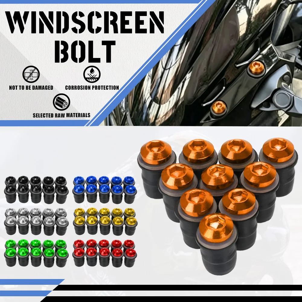 2002-2026 10PCS Motorcycle Windscreen Windshield Fairing Bolt Screw Kit For KTM 390 790 890 950 990 1050 1090 1190 Adventure R S