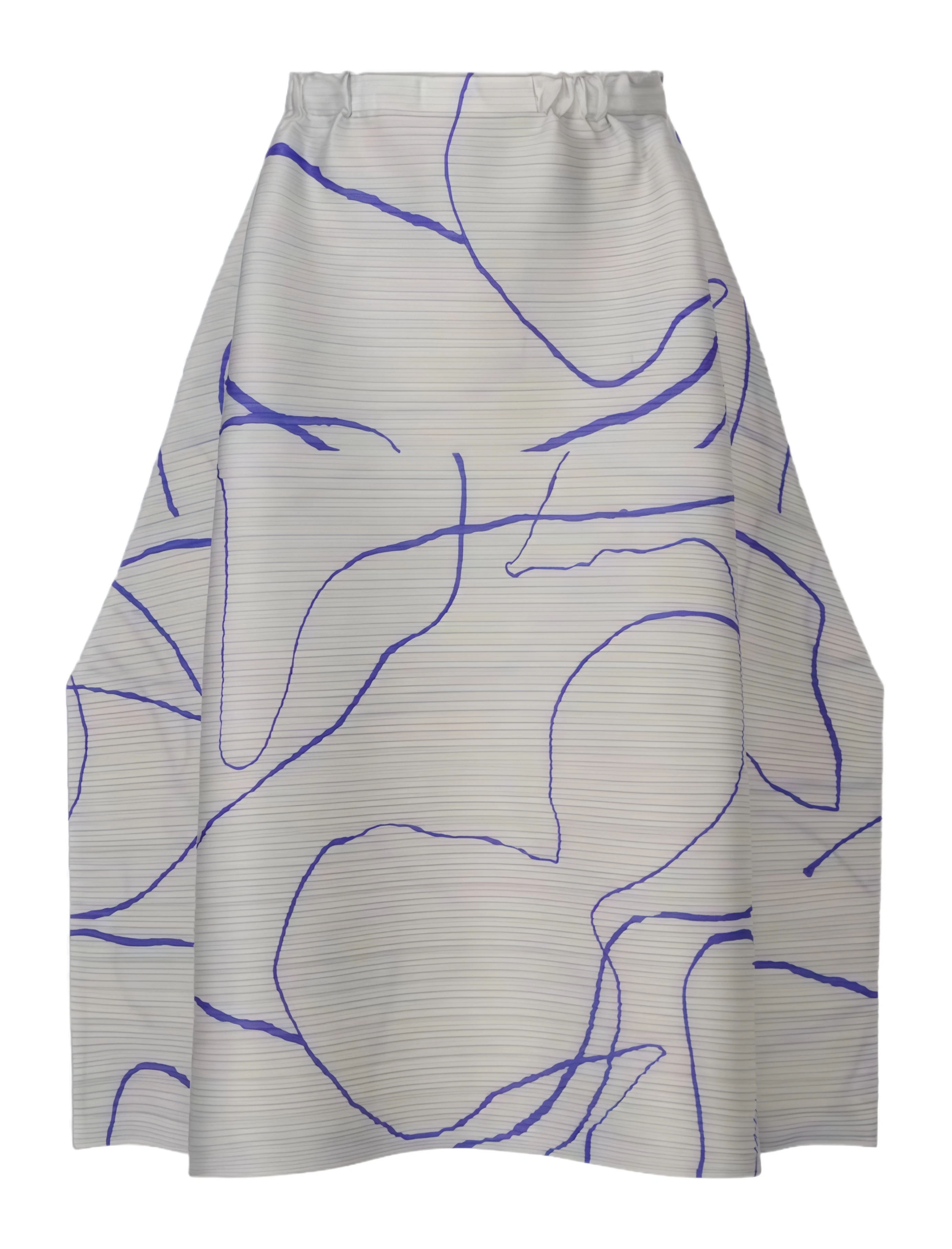 

Fold Miyake Pleated Buttoned Cardigan Printed Skirt