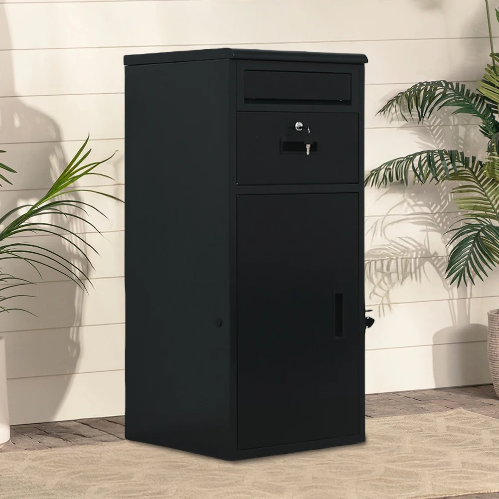 Package Delivery Box with Lock Outdoor Package Delivery for Porch House (Black)