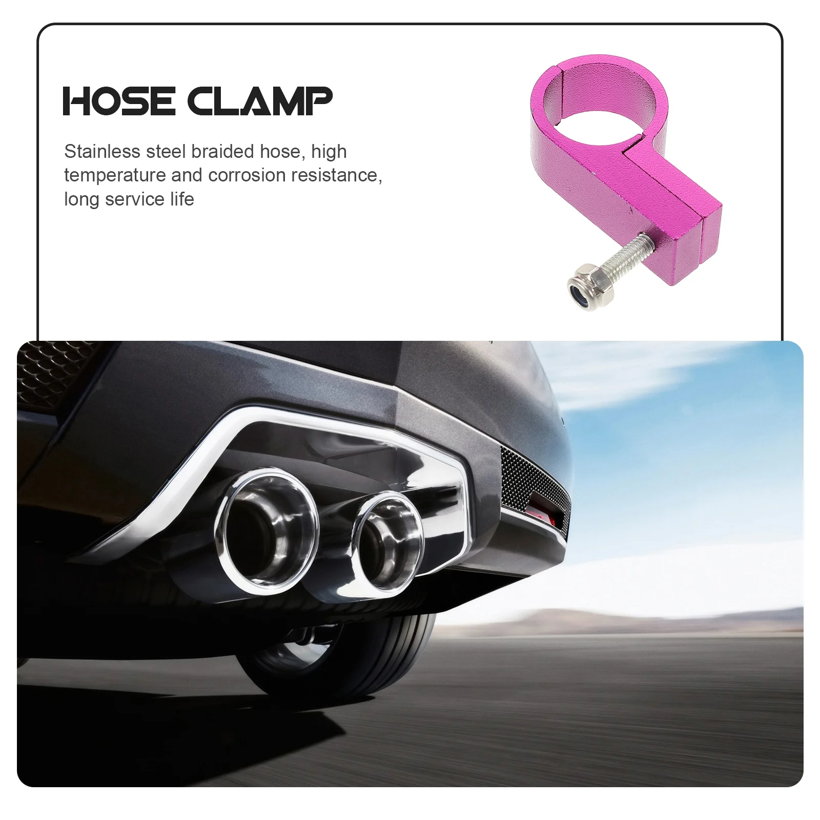 2 PCS Hose Clamp Fastener Clips Aluminum Alloy Clamps Fuel Line Oil Stainless Steel