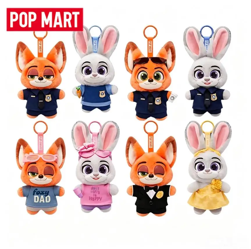 POP MART Disney Zootopia Ace Duo Serie Überraschungs-Mystery-Box Plüsch-Anhänger Niedliche Puppe Anime-Sammlerstück-Spielzeug