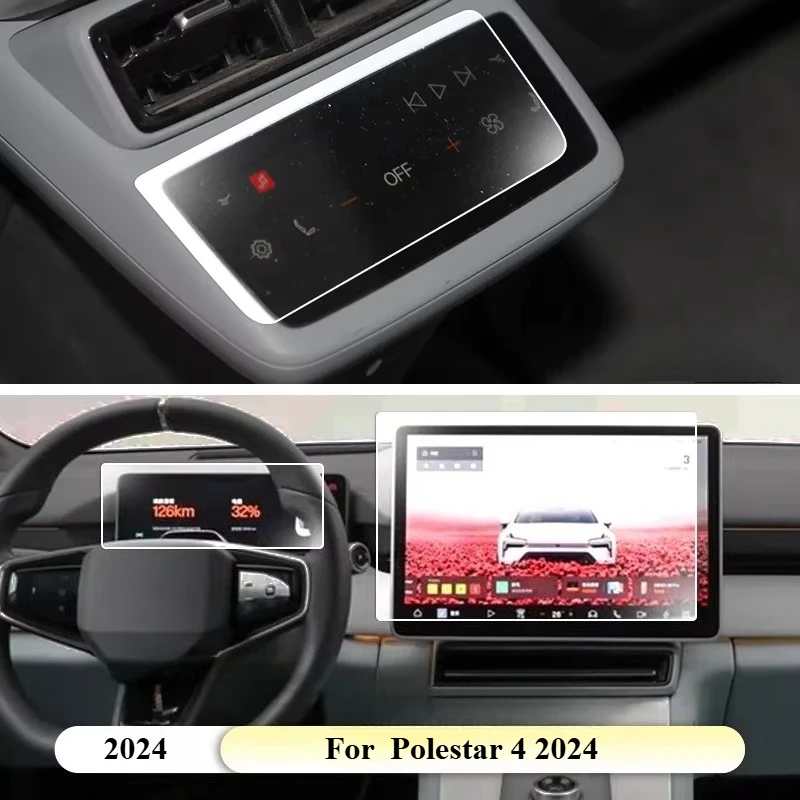 Navigations-Infotainment-Display HD Kratzfester Innenausstattungs-Zubehör Gehärteter Glas-Displayschutz für 2024 Polestar 4