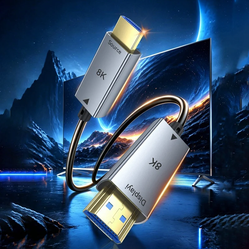 DT21 8K Fiber Optic 2.1 Cable 48Gbps 15M for TV Monitor Projector PS5 Series X/S Ultra HD 8K 60Hz 4K 120Hz