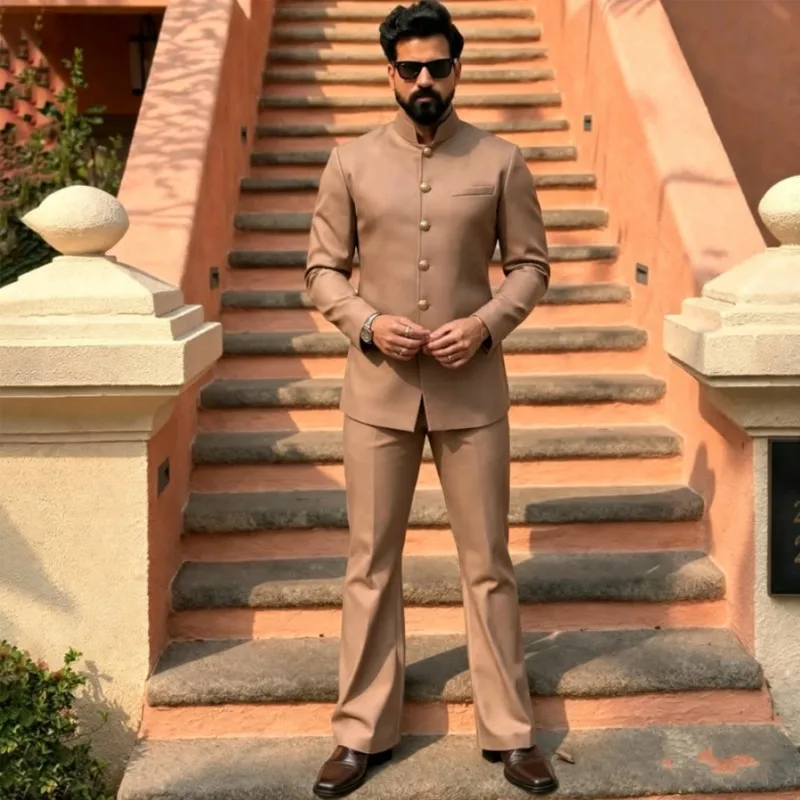 

Мужские классические костюмы-двойки: пиджак и брюки, с отложным воротником, однобортные, для свадьбы, жениха, делового стиля, повседневные наряды, индивидуальный пошив мужской одежды