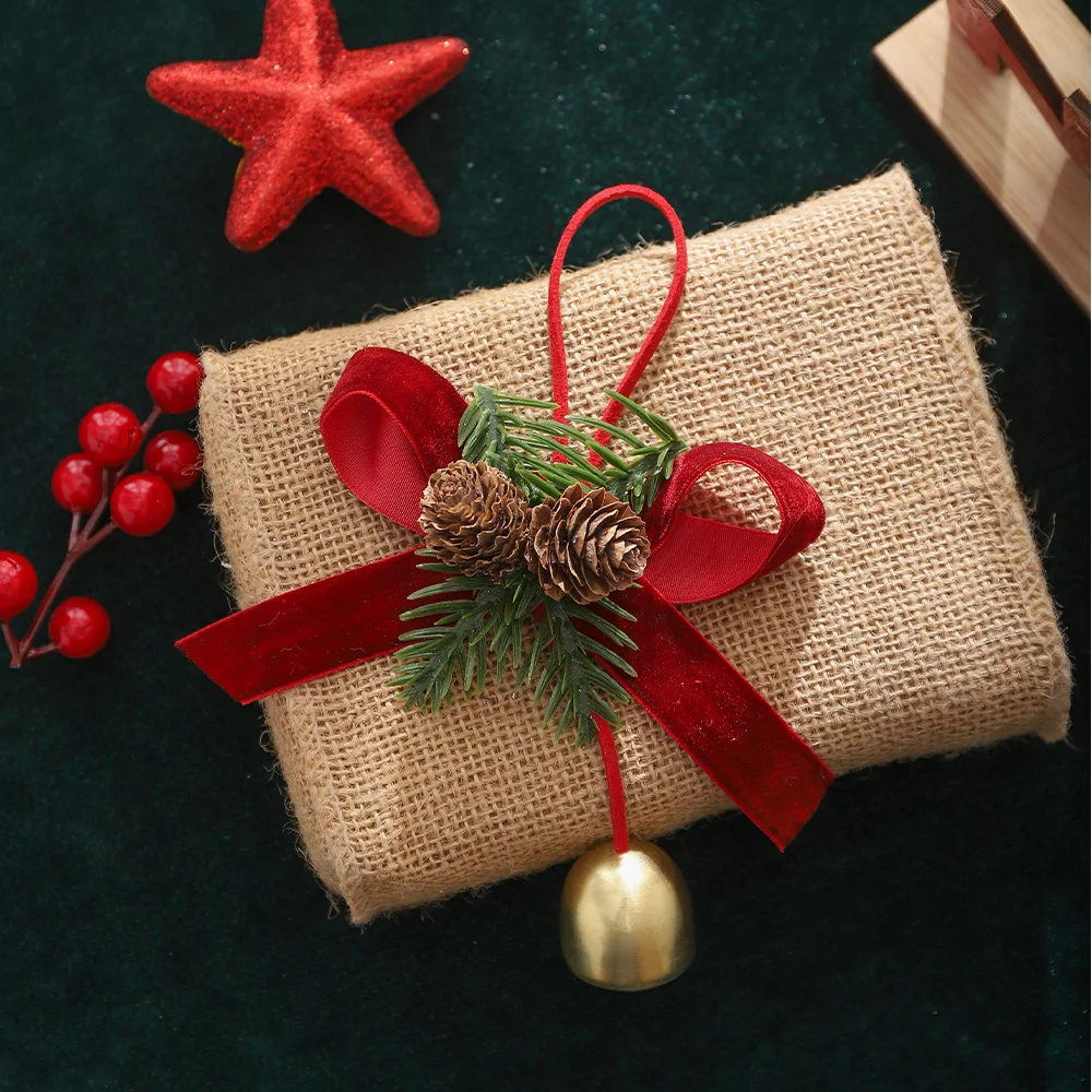 1 قطعة زينة عيد الميلاد القوس معلقة شجرة عيد الميلاد قلادة حلية للمنزل ديكور نافيداد السنة الجديدة 2026 DIY بها بنفسك هدية اكسسوارات