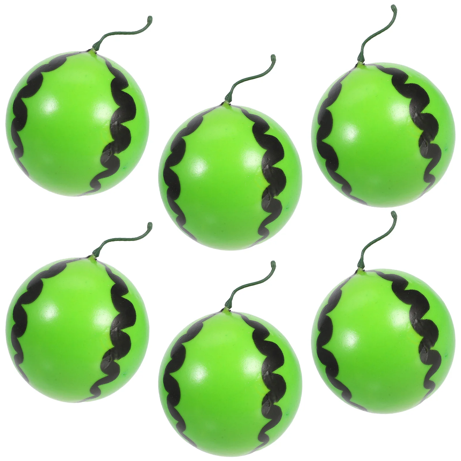 

6pcs Mini Artificial Watermelon Decor For Home Kitchen Desktop Party Teaching Display Faux Fruit Models Simulation Props