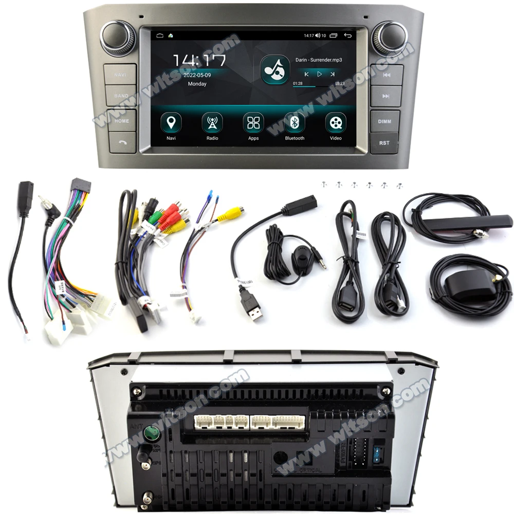 WITSON Android 12 Car Auto radio 2 din For TOYOTA AVENSIS 2005 2006 2007 PX5 7 inch Screen GPS Multimedia WIFI FM MP3 DVD Desk