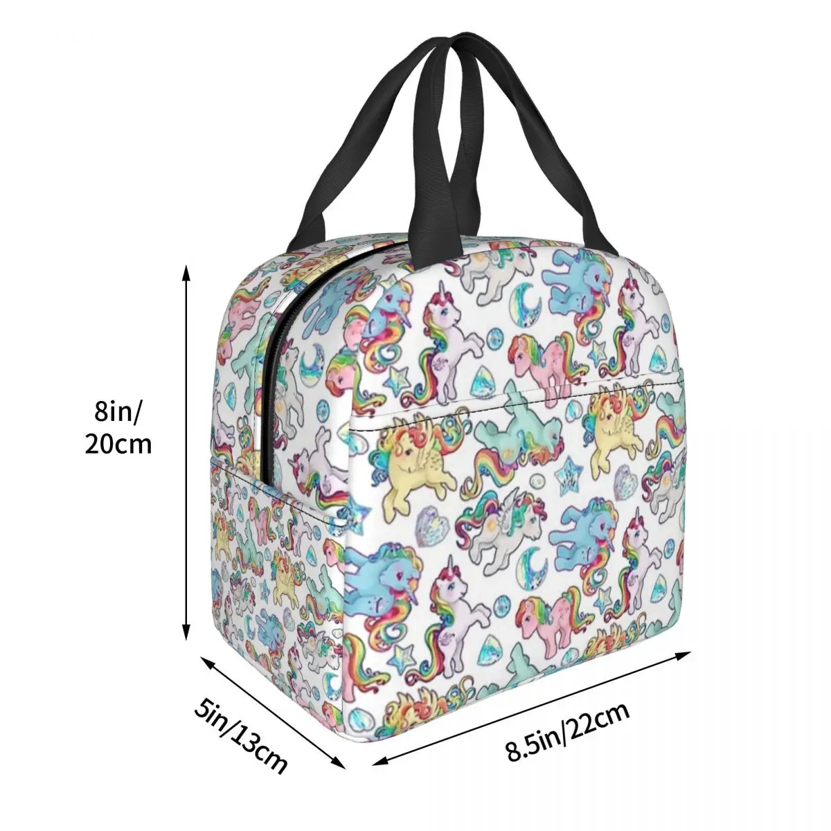 Rainbow Ponys G1 Lunch Bags Insulated Bento Box Waterproof Lunch Tote Picnic Bags Cooler Thermal Bag for Woman Children Travel