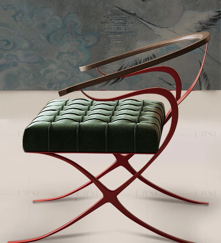 Medieval cowhide North American black walnut sofa chair retro solid wood leisure chair