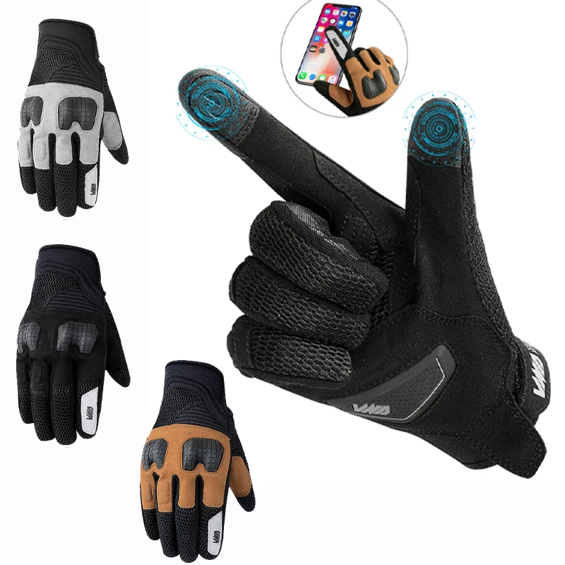 

Summer Motorcycle Riding Gloves Mesh Breathable Anti Fall Motorcycle Rider Touch Screen Gloves Men Moto Gloves Guantes Moto