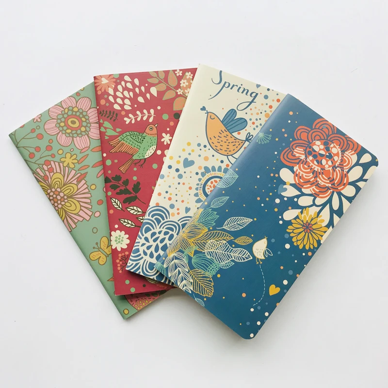 1pcs Elegant Birds & Flowers Blanket Notebook Writing Diary Book Student Stationery School Office Supply