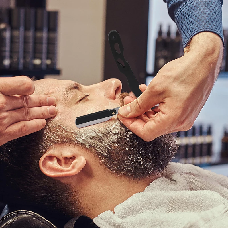 

Classic Retro Old Folding Shaver Barber Razor for Men Foldable Handle Stainless Steel Beard Hair Cutting Eyebrow Shaping Razor