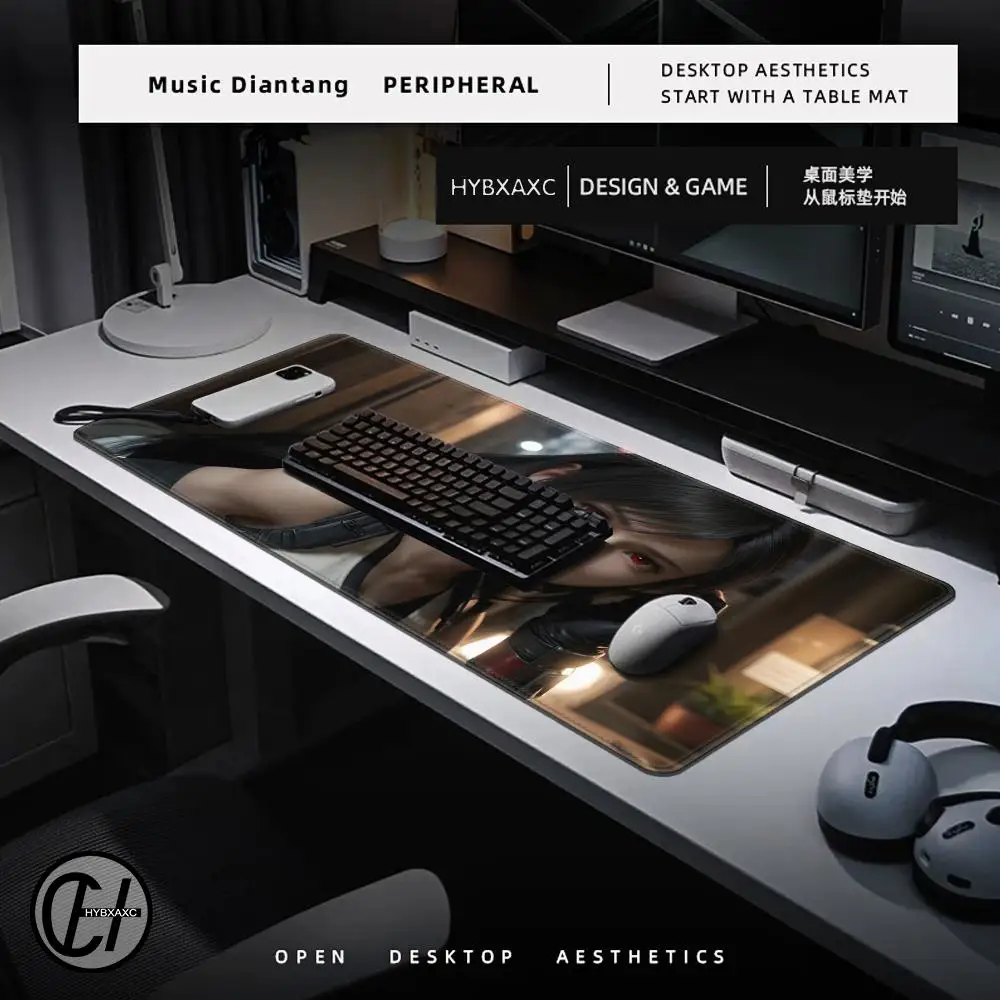 90x40 FINAL FANTASY VII Tifa Lockhart Large Mousepad Xxl Gaming Accessories Office Gamer Keyboard Desk Mat Accessories Mouse Pad