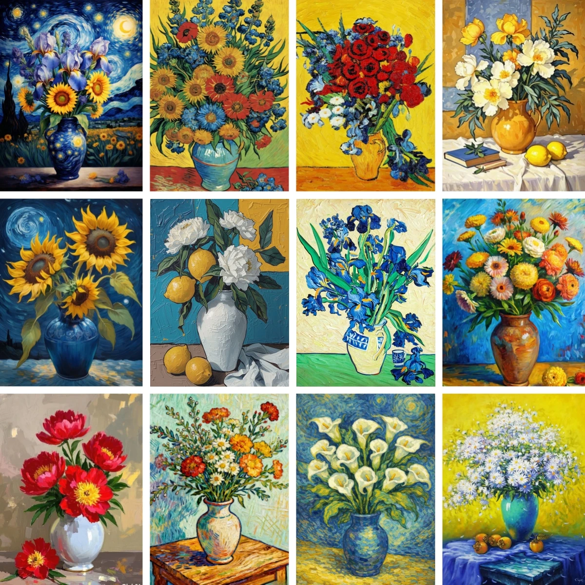 

DIY Diamond Painting Van Gogh Poppies and Daisies Painting Landscape Full Drill Rhinestones Mosaic Embroidery Gift New Arrivals