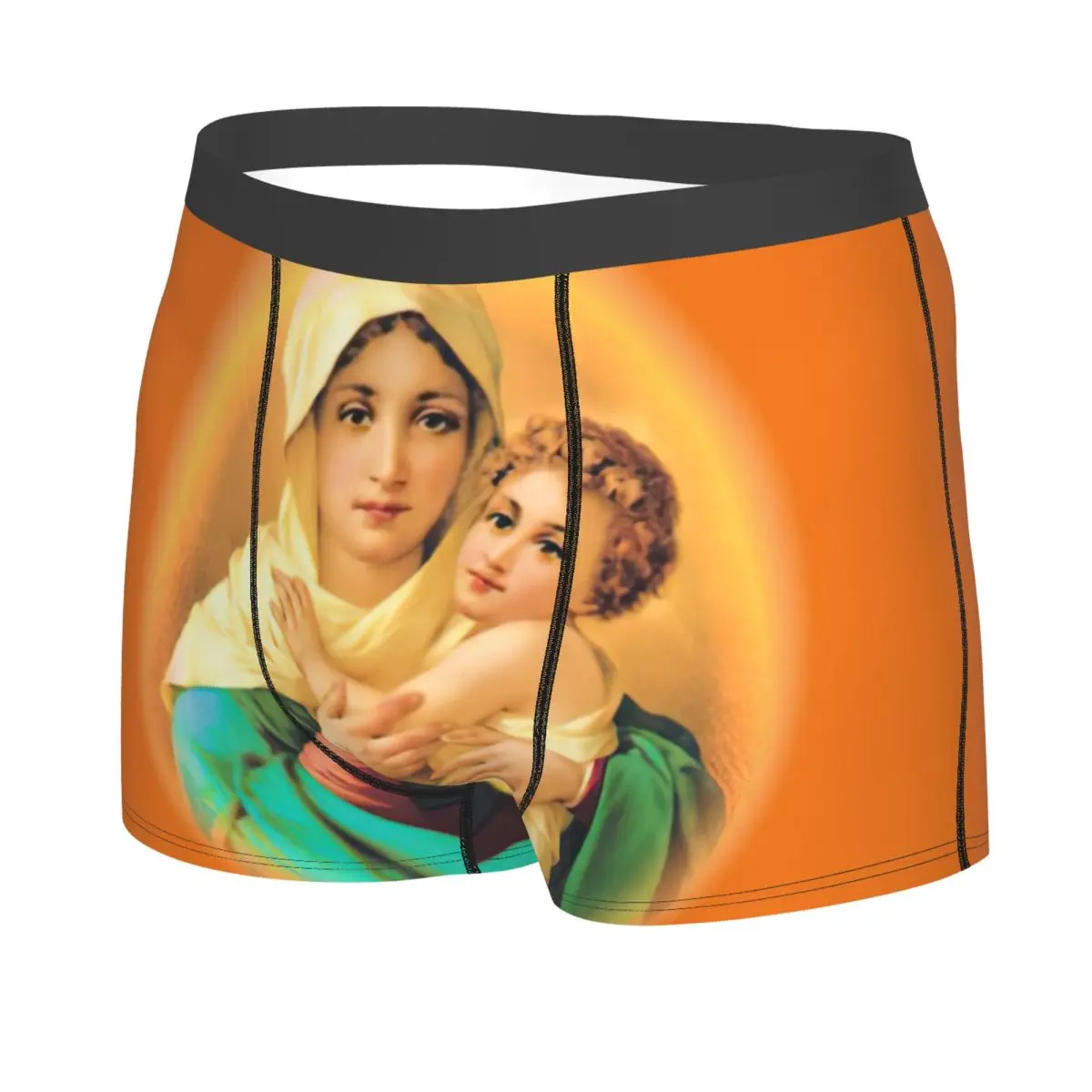 Custom Our Lady Of Schoenstatt Underwear Men Printed Mary Catholic Saint Boxer Shorts Panties Briefs Breathable Underpants