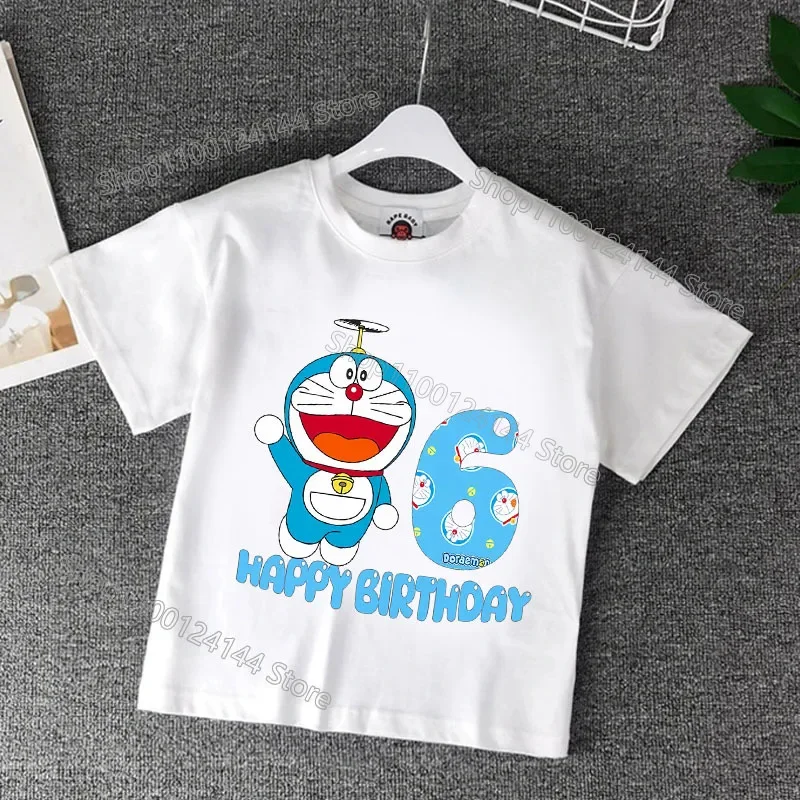 

Doraemons Clothes Children Summer Birthday T Shirt Print Cartoon Boy Girl Short-Sleeve Tops Baby Tee Clothing Kid Birthday Gift