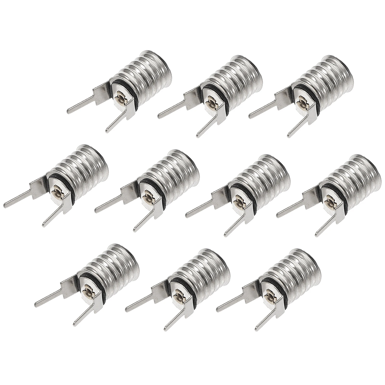 

10 Pcs Lamps Socket Screw in Mount Light Socket Small Bulb Holder Silver Finish Lamp Base Lighting Accessories Indicator