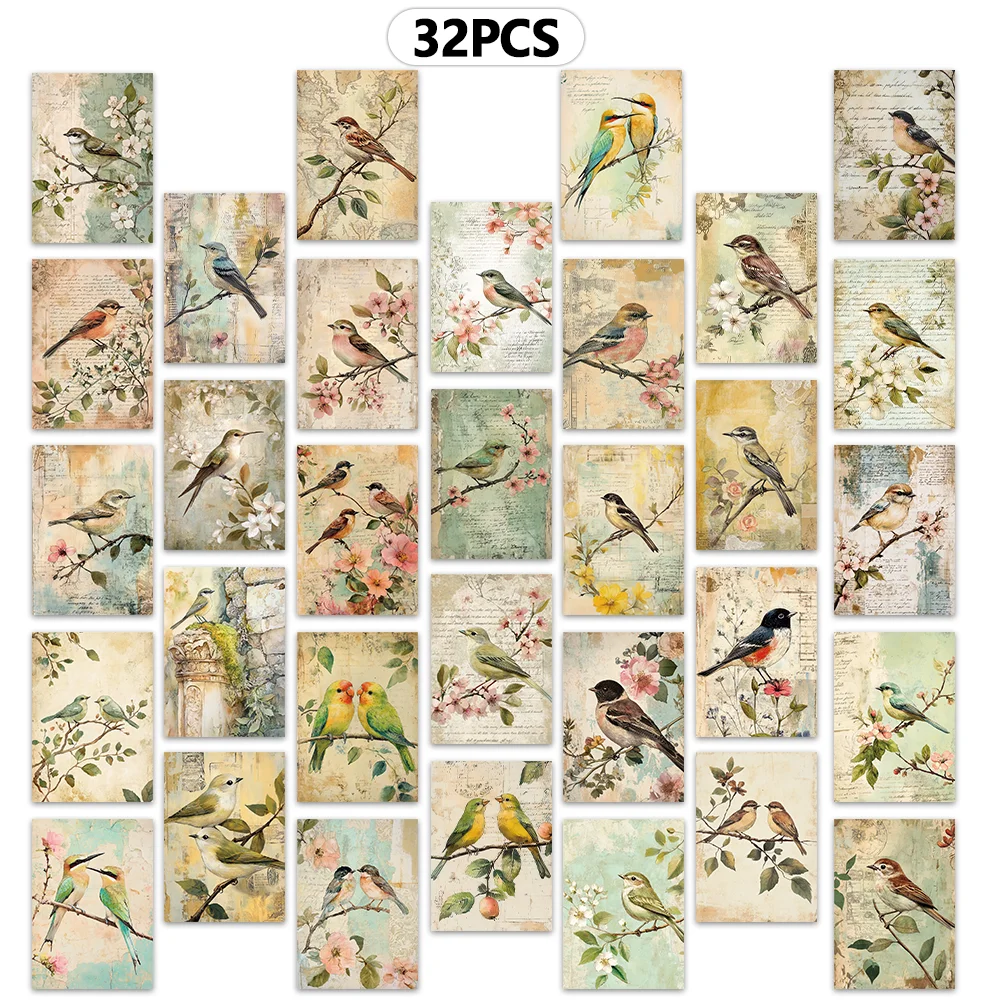 32개 빈티지 아트 엽서, 새 테마, 실내 침실 장식, 벽 스티커, 메시지 카드, 인사말 카드, 기념 엽서