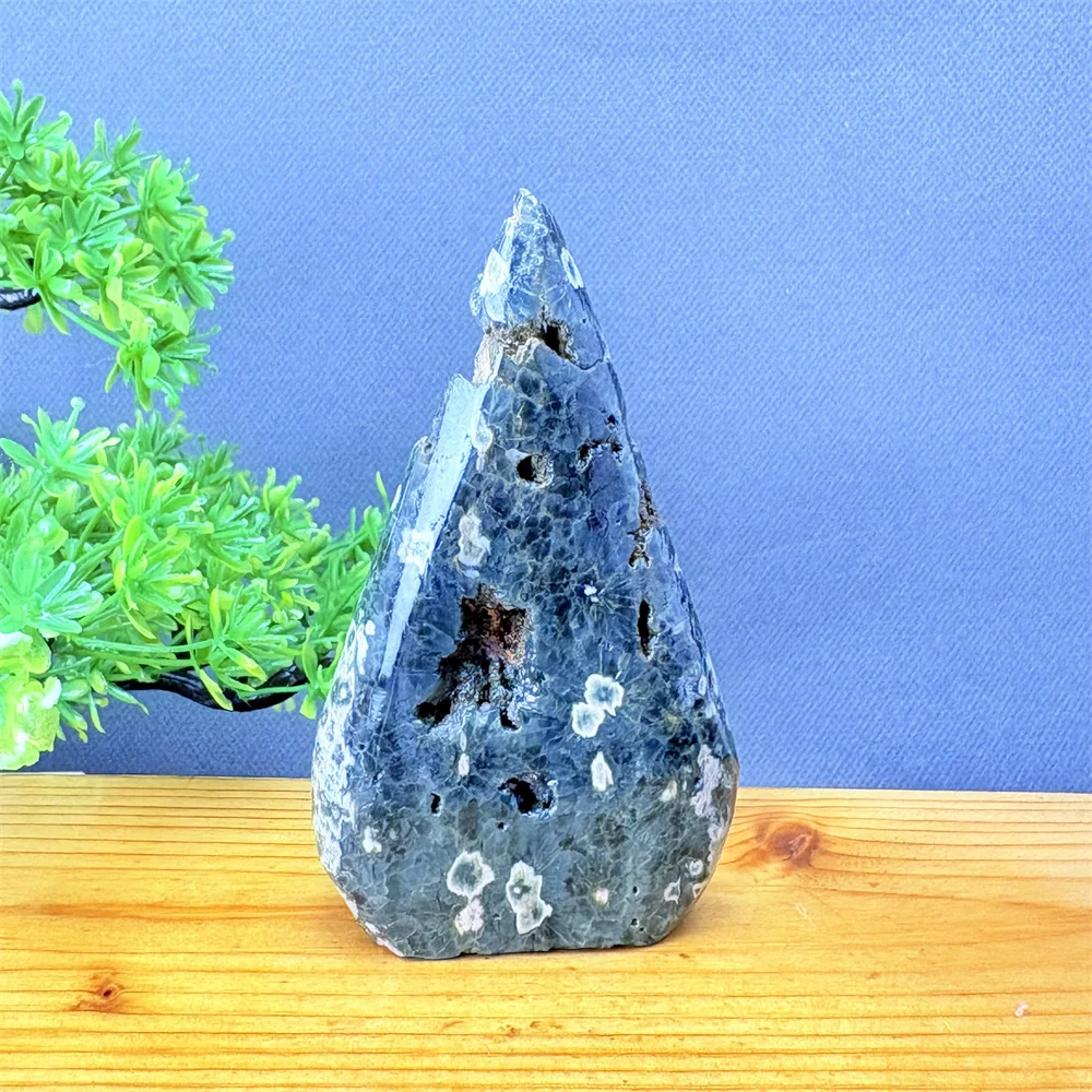 Natural Ocean Jasper Agate Freedom Torch Reiki Healing Crystal Polished Specimen for Meditation Home Decor Geode Feng Shui Gift