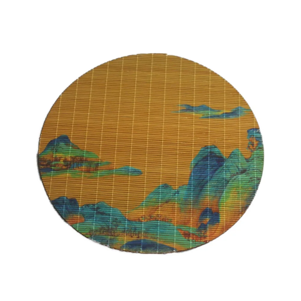 Multicolor Bamboo Tea Mat Heat Insulation Anti Scalding Hand-woven Tea Mat Multi-shape Zen Tea Mat Tea Ceremony Supplies