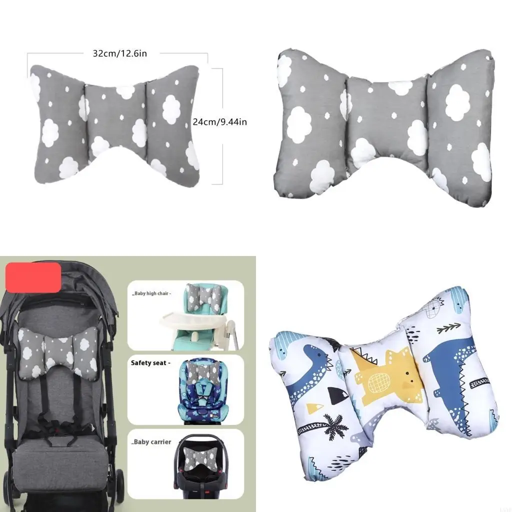 

L5YF Breathable Cotton Infant Head Support Pillow With Butterfly Ergonomic Design For Strollers Car And Cradles