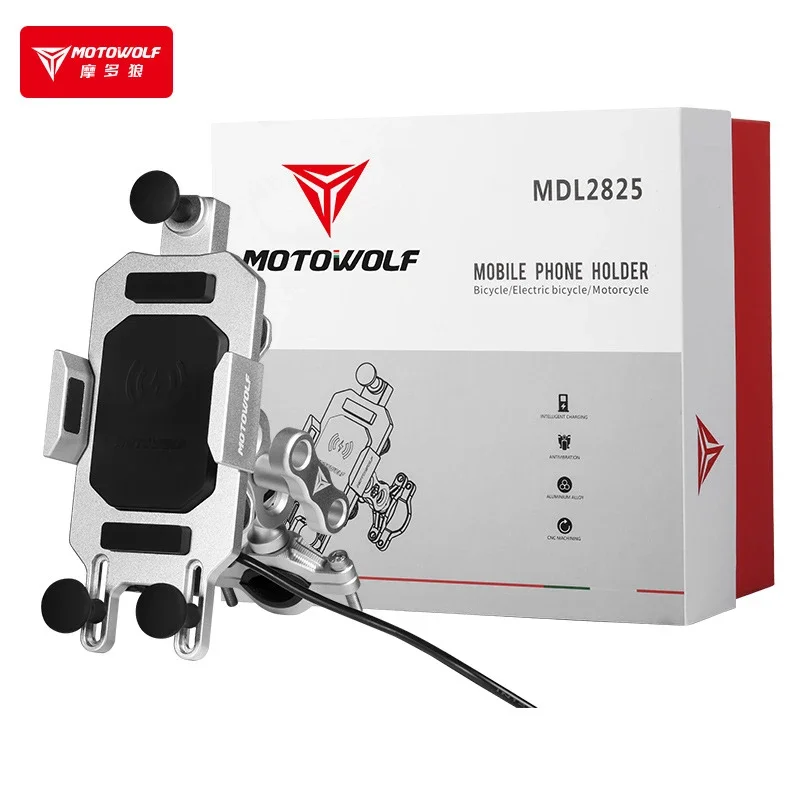 Universal Motorcycle Riding Mobile Phone Navigation Bracket Bike Mobile Phone Support Bracket Fast Charging Wireless Charger