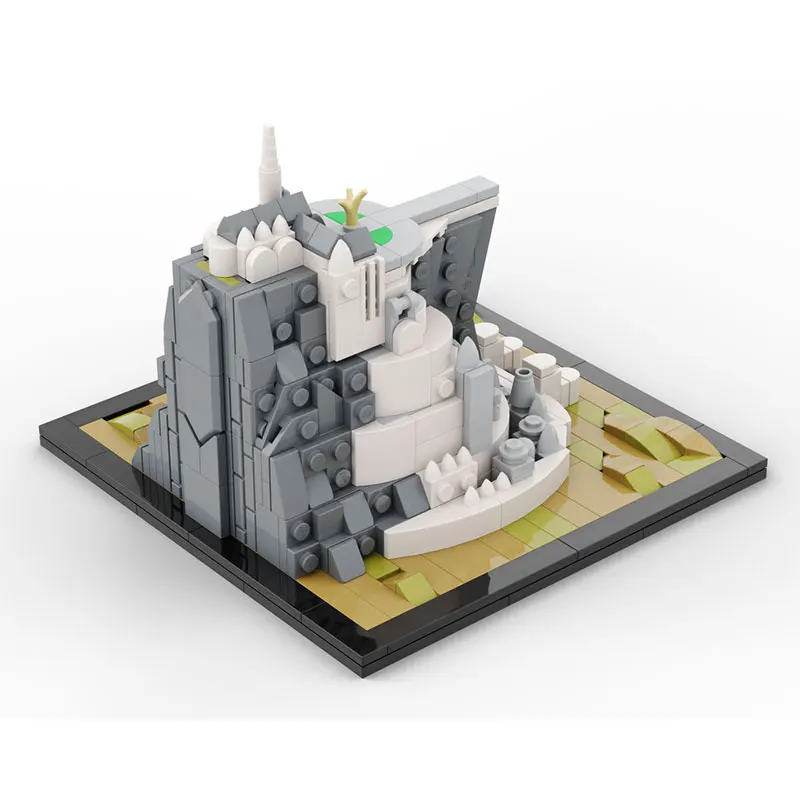 MOC Building Blocks White Tiered Cliff Citadel Multi Layer White Mountain Fortress Model DIY Assembly Bricks Display Toy 476PCS