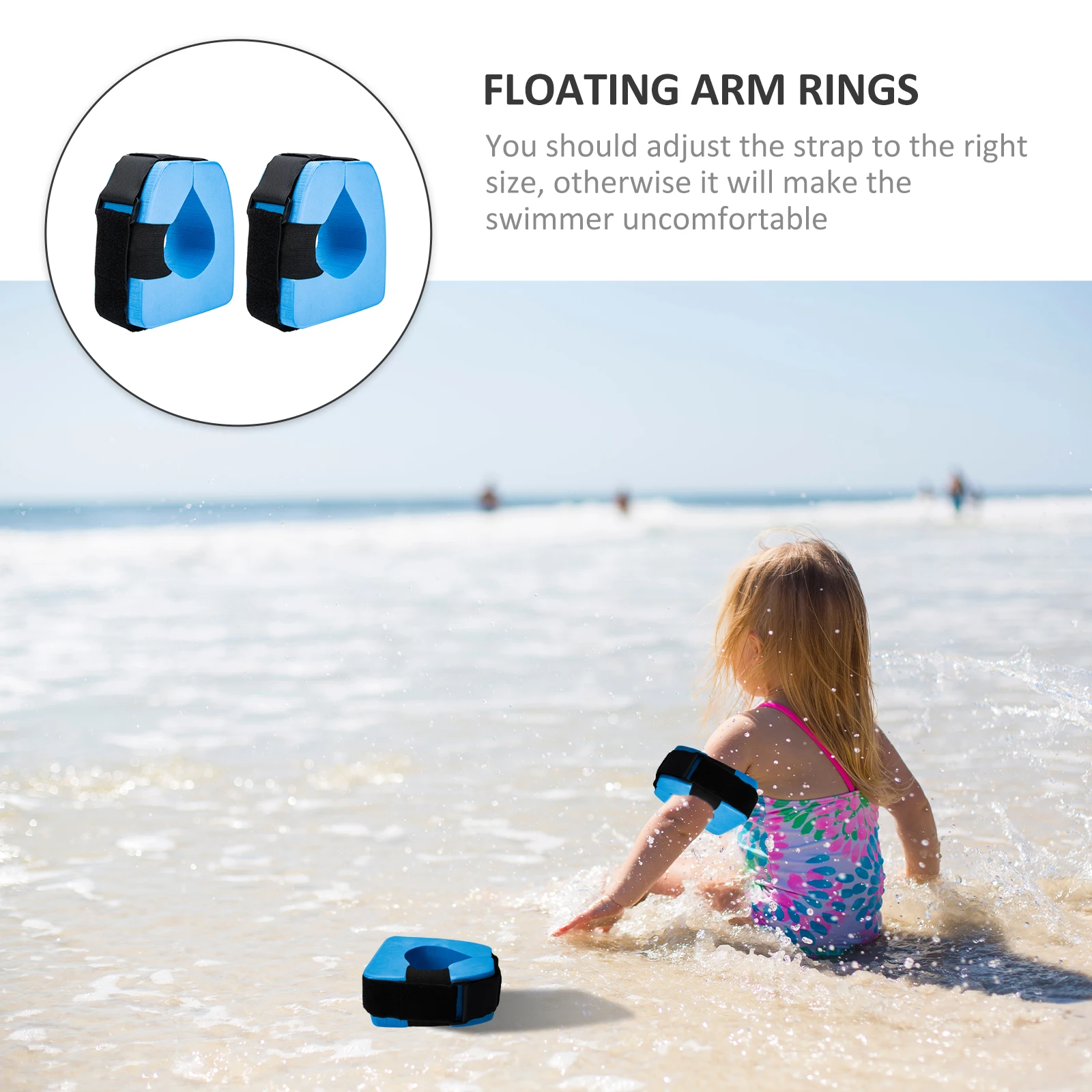 

2Pcs Kids Swim Arm Rings Eva Children Swim Floaties Thickened Durable Pool Floaties Summer Beach Lake