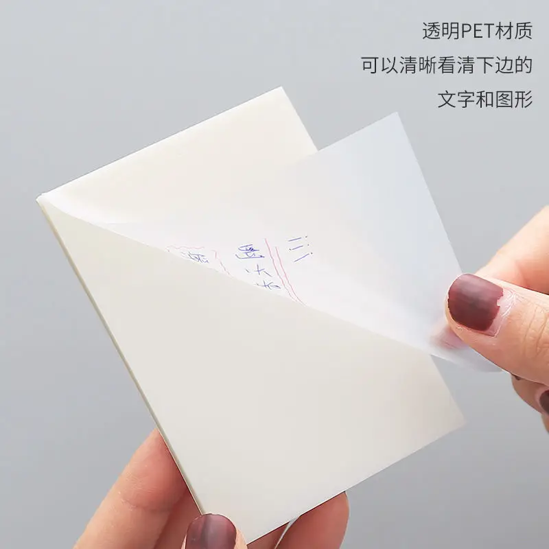 50 Sheets/Piece Translucent Memo Pad Self-adhesive Notepad Tearable Notepaper for Staff Students Memo Pad