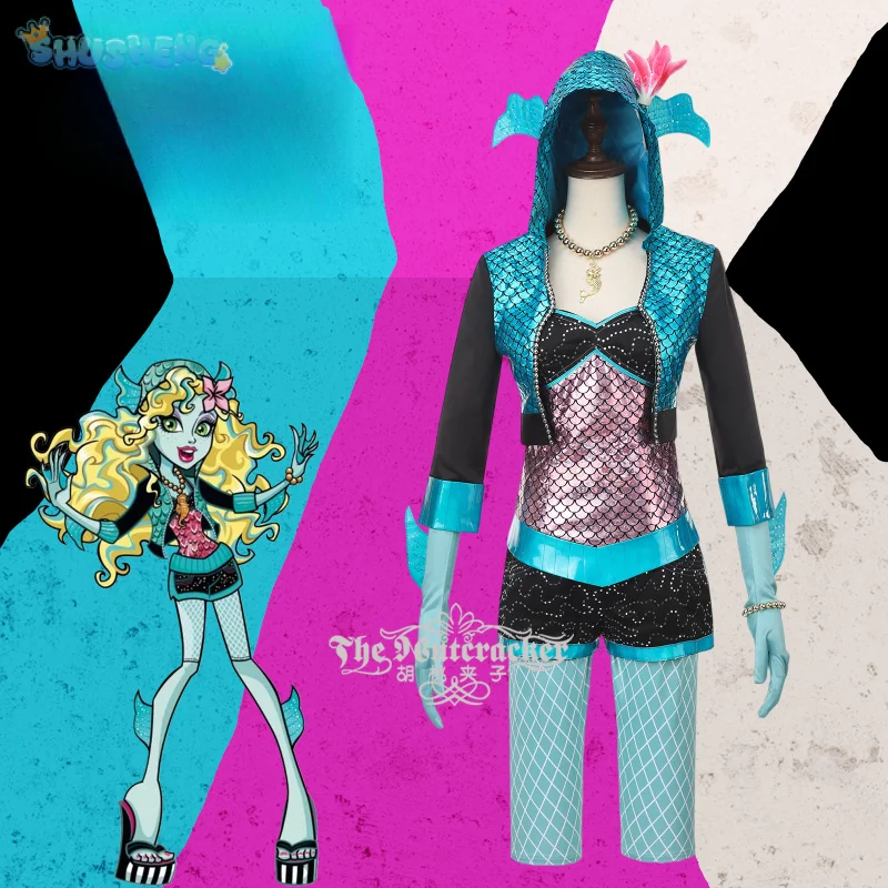 

Rochelle Goyle Lagoona синий косплей костюм аниме высокий женский комбинезон русалки пальто носки перчатки Хэллоуин Рождественский костюм XS-XXXL