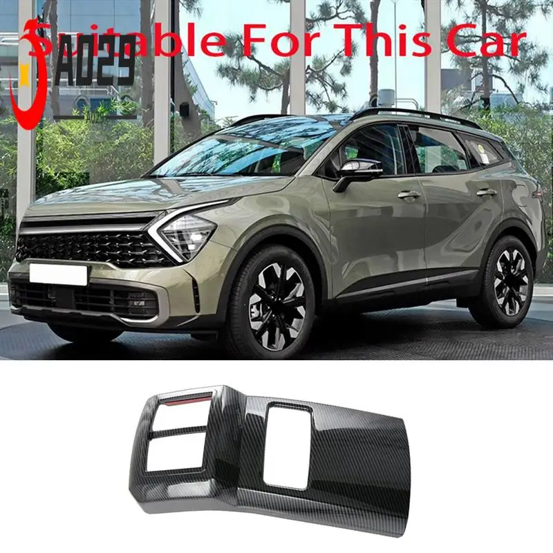 

A029-Car Carbon Fiber Armrest Box Rear Air Vent Frame Cover Sticker Trim For Kia Sportage NQ5 2021 2022