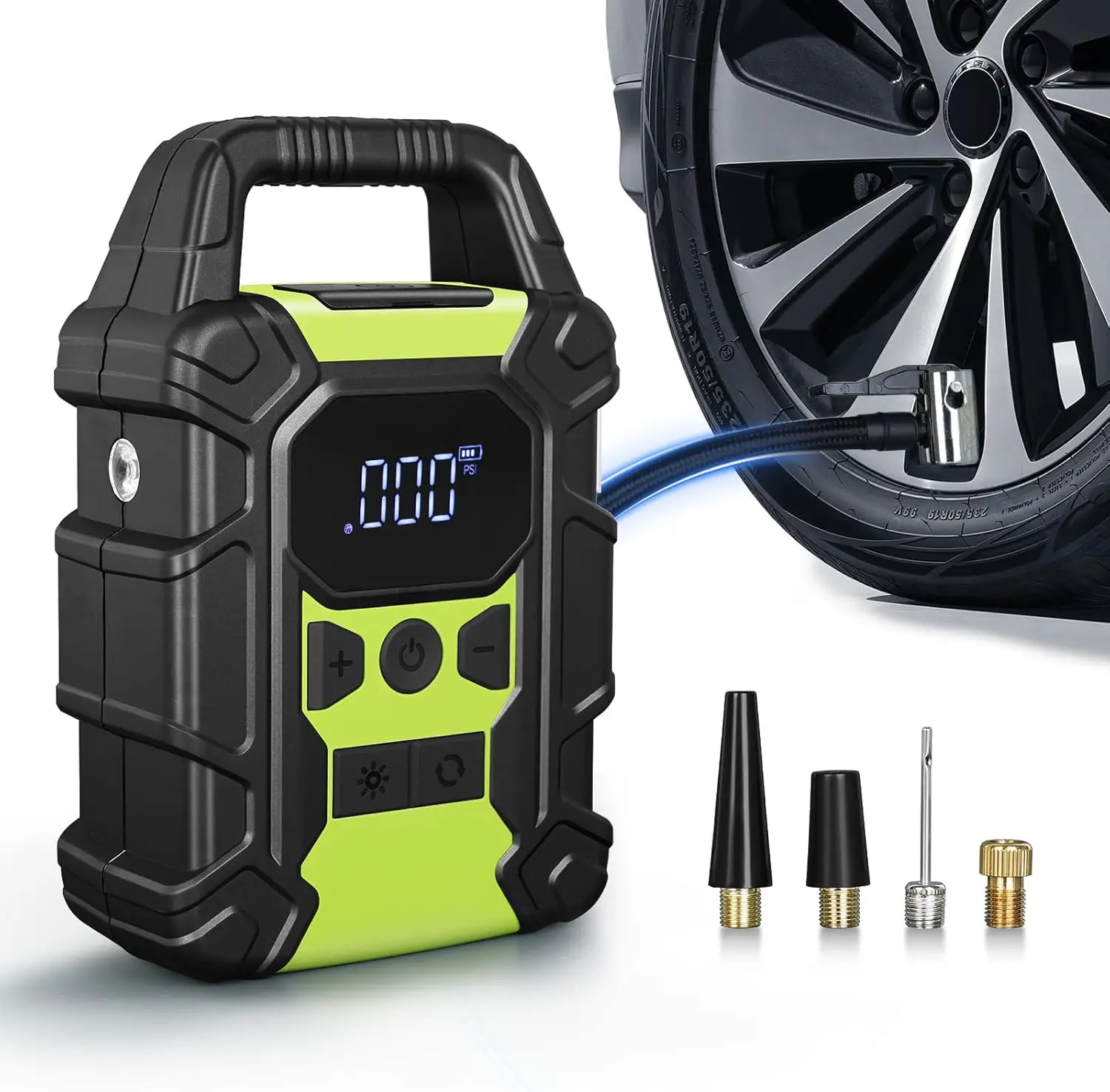 

Portable Car Tire Inflator Pump,Digital Smart Wirelair Pump,Tire Pressure Gauge for Car, Truck, Motorcycle, Bicycles