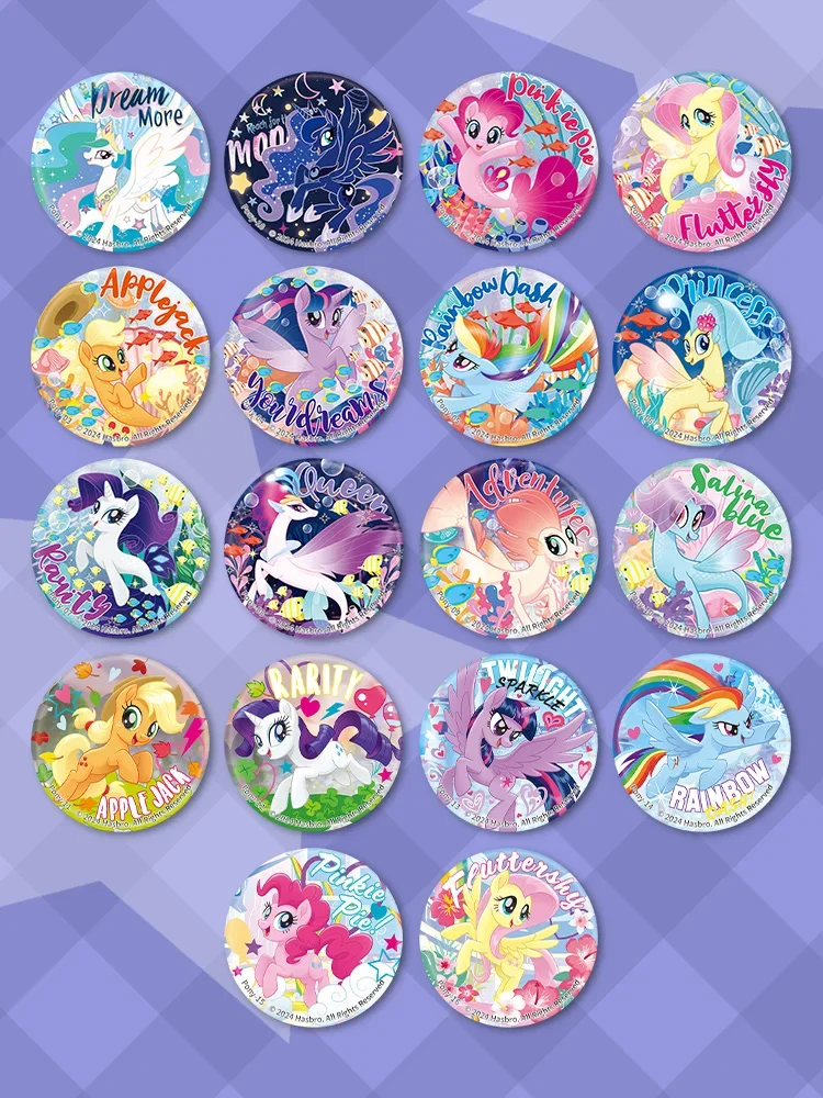 KAYOU My Little Pony:Friendship is Magic Badge Brooch Pins Rare Cartoon Figure Anime Backpack Hobby Gifts Toys Breastpin Box