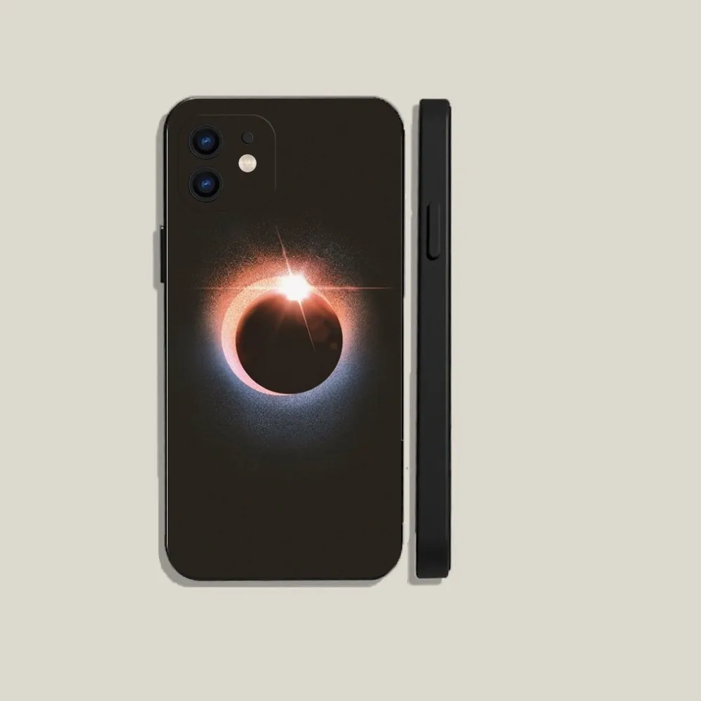 Total Solar Eclipse Phone Case For iPhone 15,14,13,12,11,Plus,Pro Max,XS,X,XR,SE,Mini,8,7 Soft Silicone Black Cover