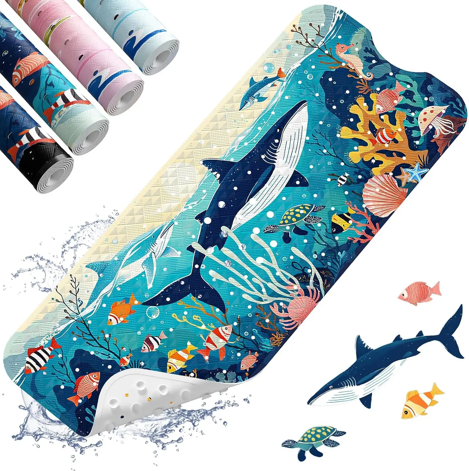 

Extra Long 40"x16" Non Slip Baby Bath Mat for Tub with Suction Cups, Eco-Friendly, Easy Clean & Dry